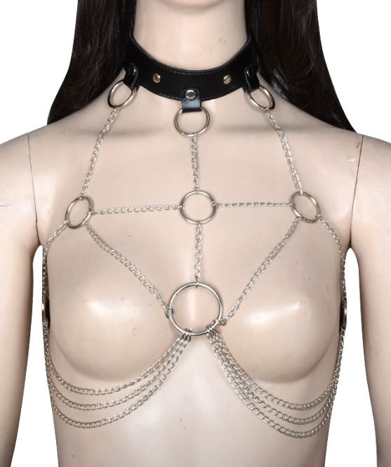 Chained Open Cup Bra Lingerie 