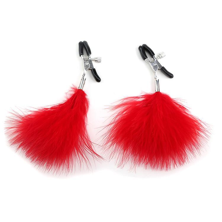 Fluffy Feathered Adjustable Nipple Cllips