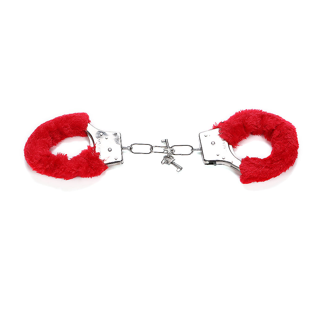 Red Fluffy Handcuffs for Beginners